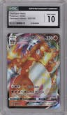 Charizard VMAX from the 2020 Pokemon SWSH set graded by CSG and given an overall grade of 10.