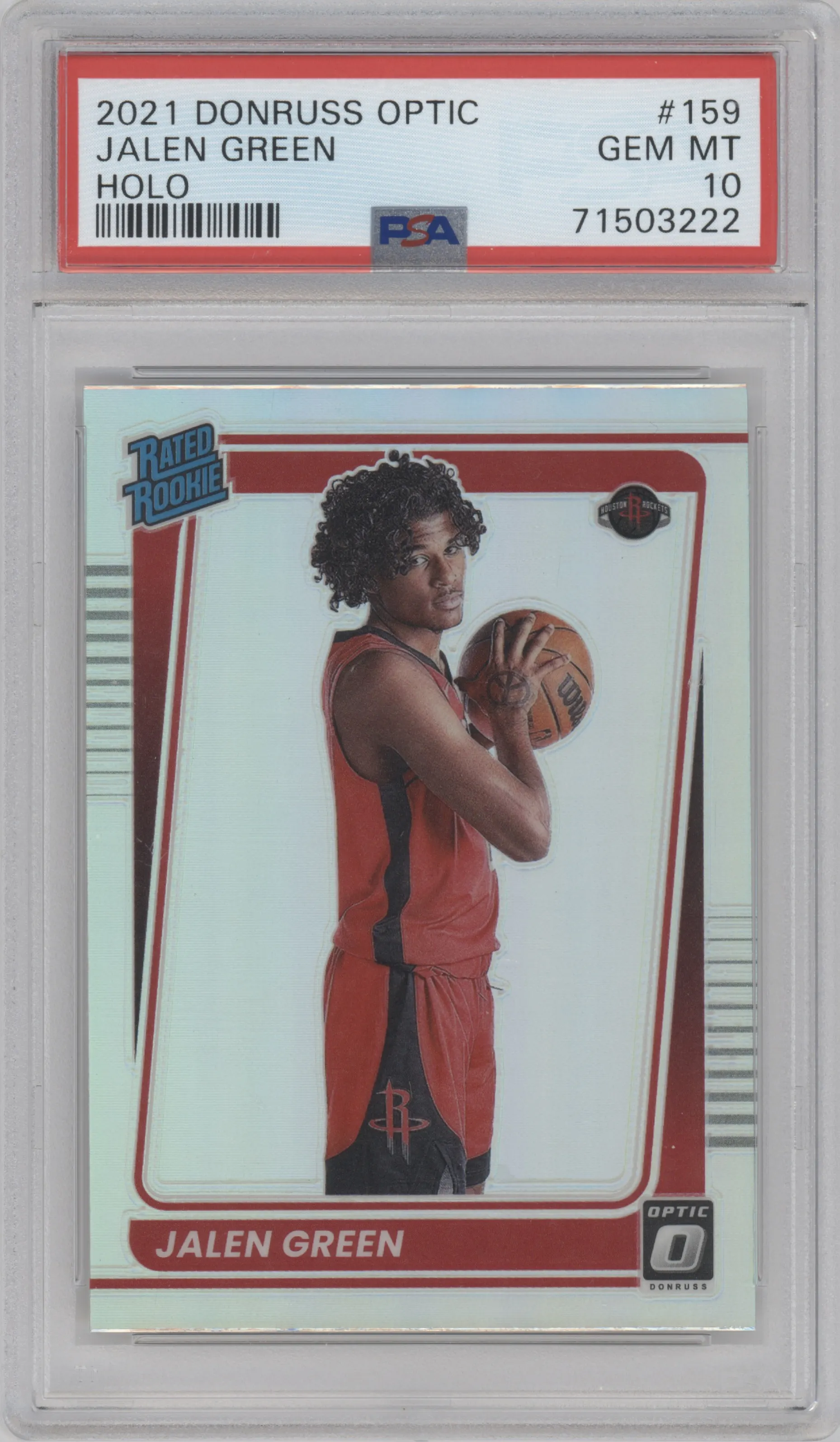 2021 Panini Donruss Optic Rated Rookie Jalen Green Holo #159 PSA 10