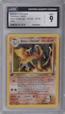 Blaine's Charizard from the 2000 Pokemon GH set graded by CSG and given an overall grade of 9.