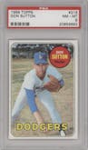 Don Sutton from the 1969 Topps set graded by PSA and given an overall grade of 8.