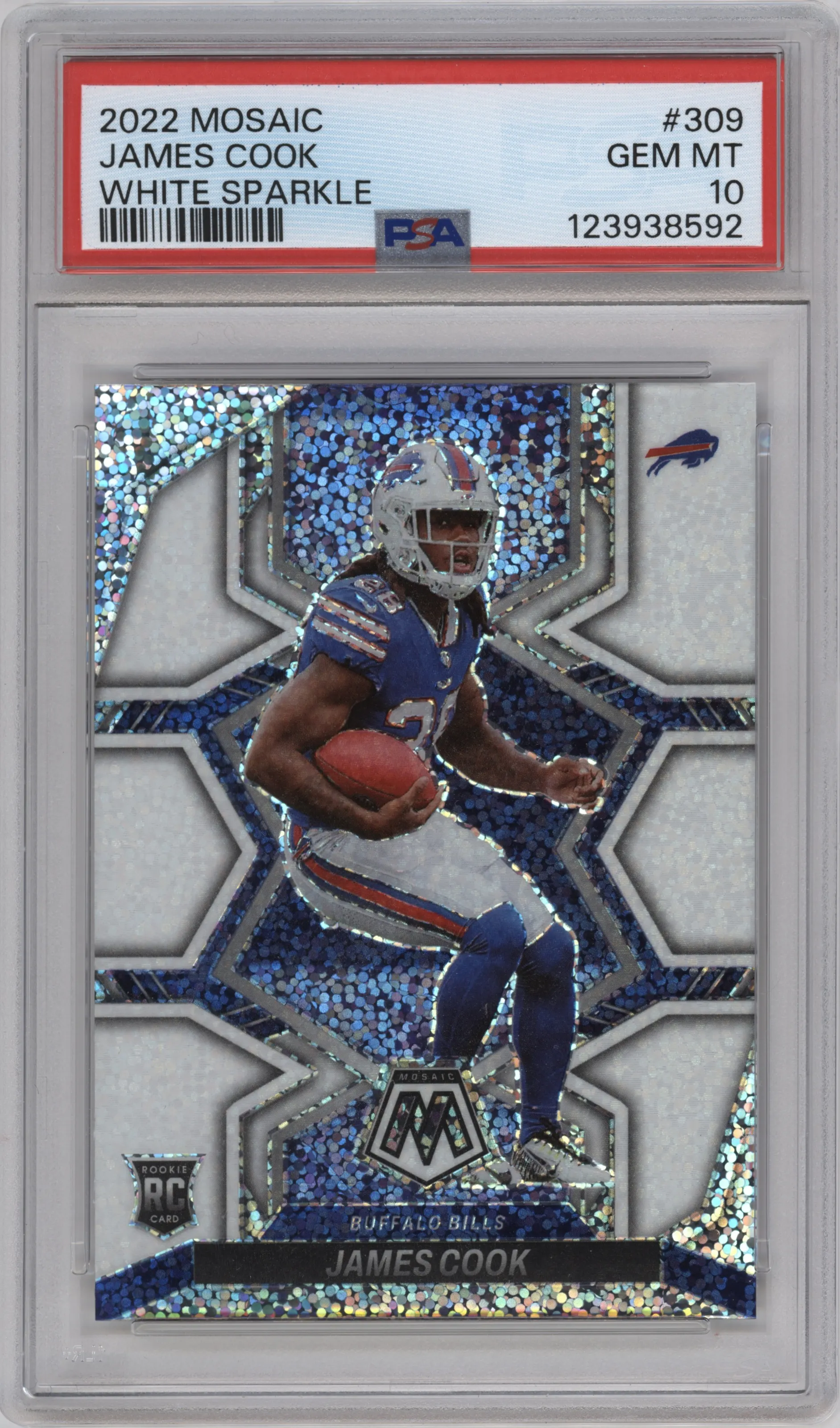 2022 Panini Mosaic James Cook White Sparkle PSA 10