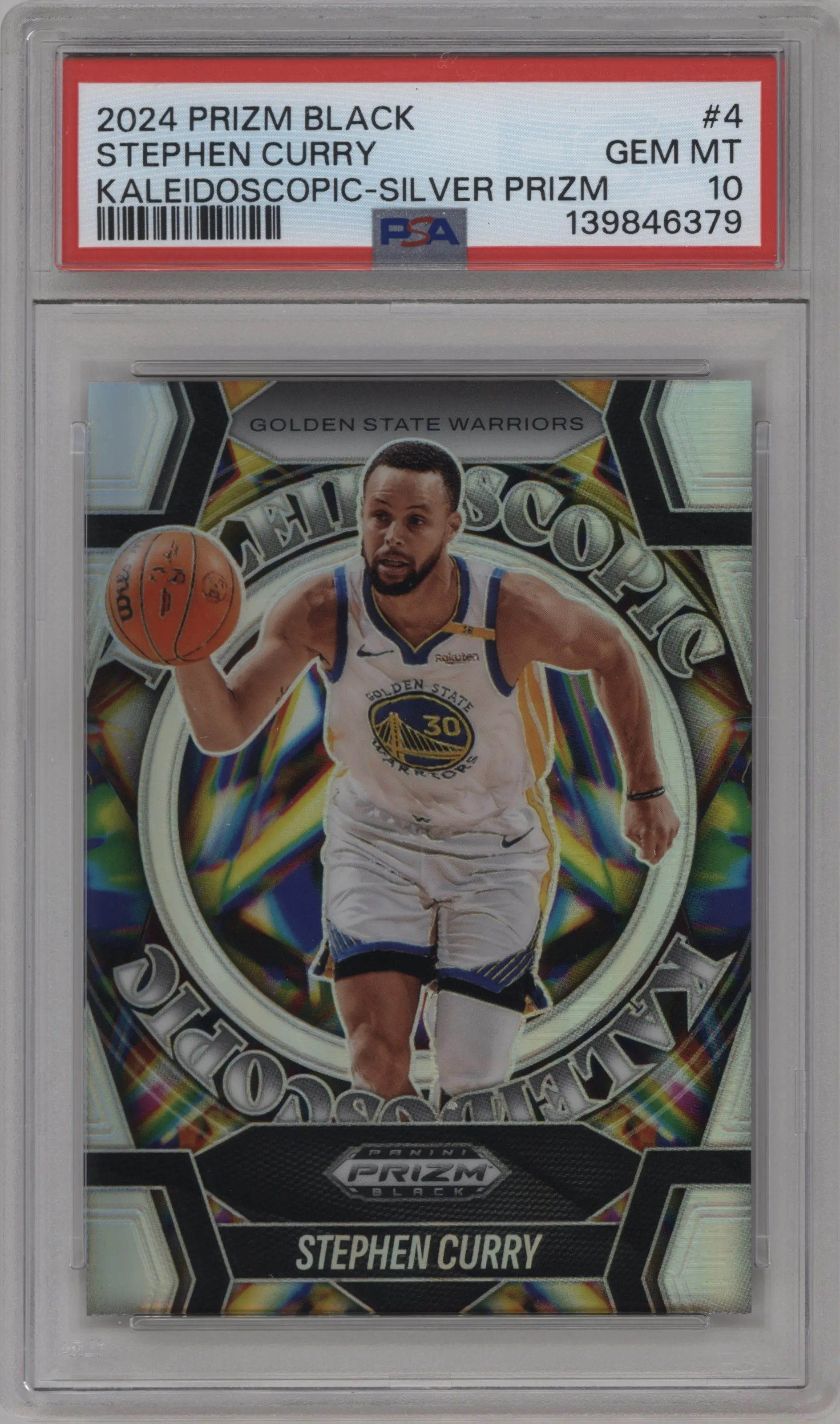 2024 Panini Prizm Black Kaleidoscopic Stephen Curry Silver Prizm PSA 10