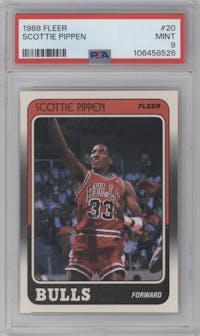 Scottie Pippen from the 1988-89 Fleer set graded by PSA and given an overall grade of 9.