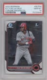 Elly De La Cruz from the 2022 Bowman set graded by PSA and given an overall grade of 10.