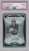 Will Shipley from the 2024 Panini Certified set featuring a Mirror Green parallel graded by PSA and given an overall grade of 9.