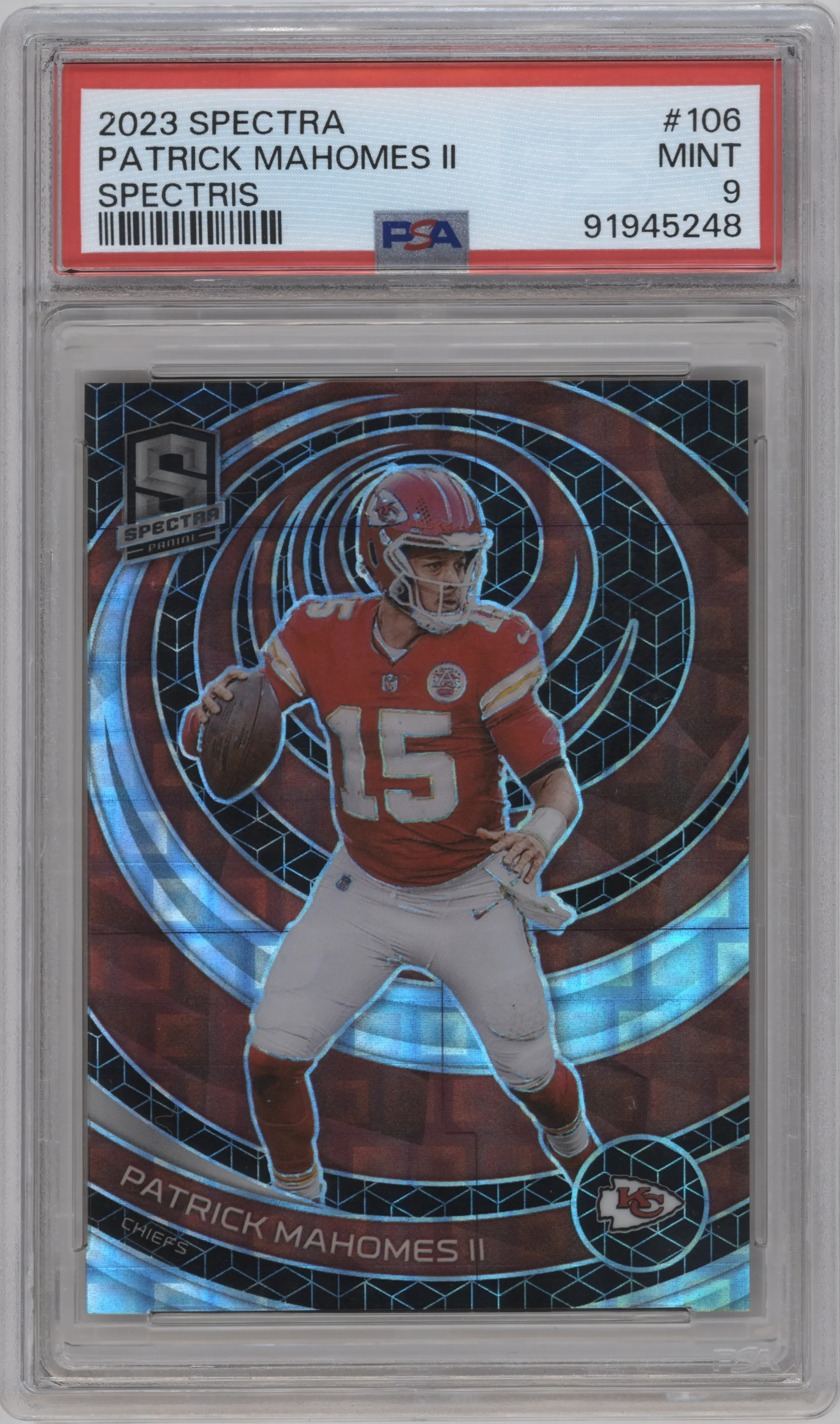 2023 Panini Spectra Patrick Mahomes II Spectris #106 PSA 9