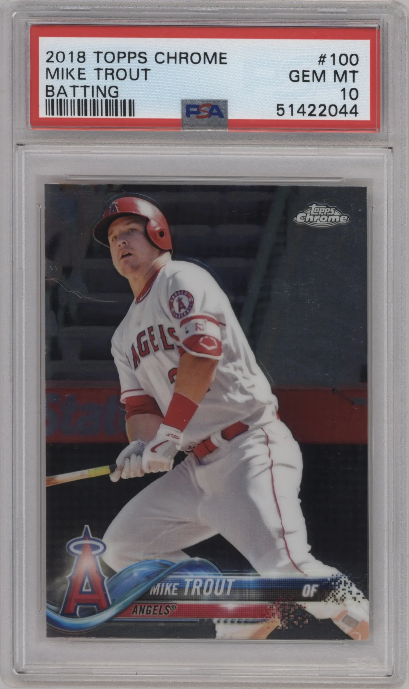 2018 Topps Chrome Mike Trout #100 PSA 10