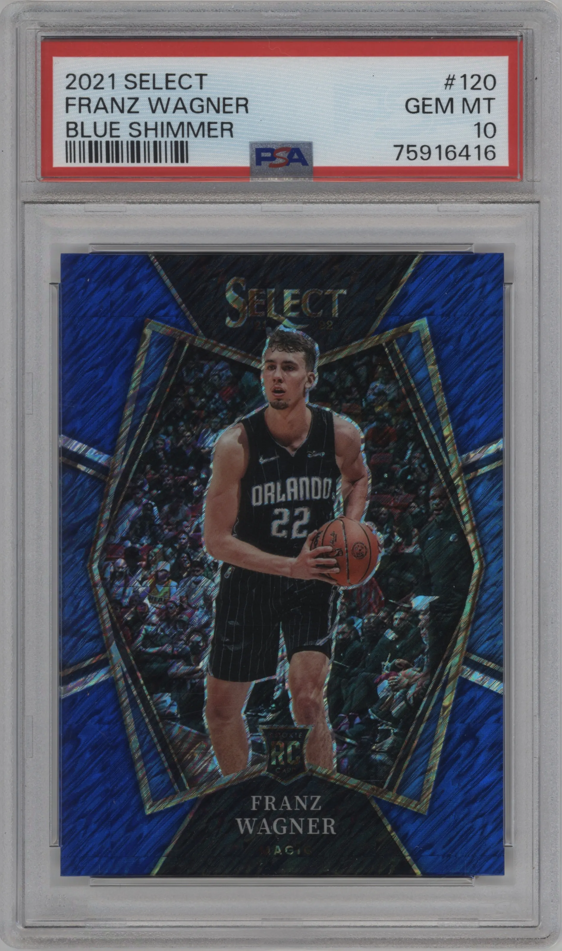 2021 Panini Select Pre.Lvl. Franz Wagner Blue Shimmer PSA 10