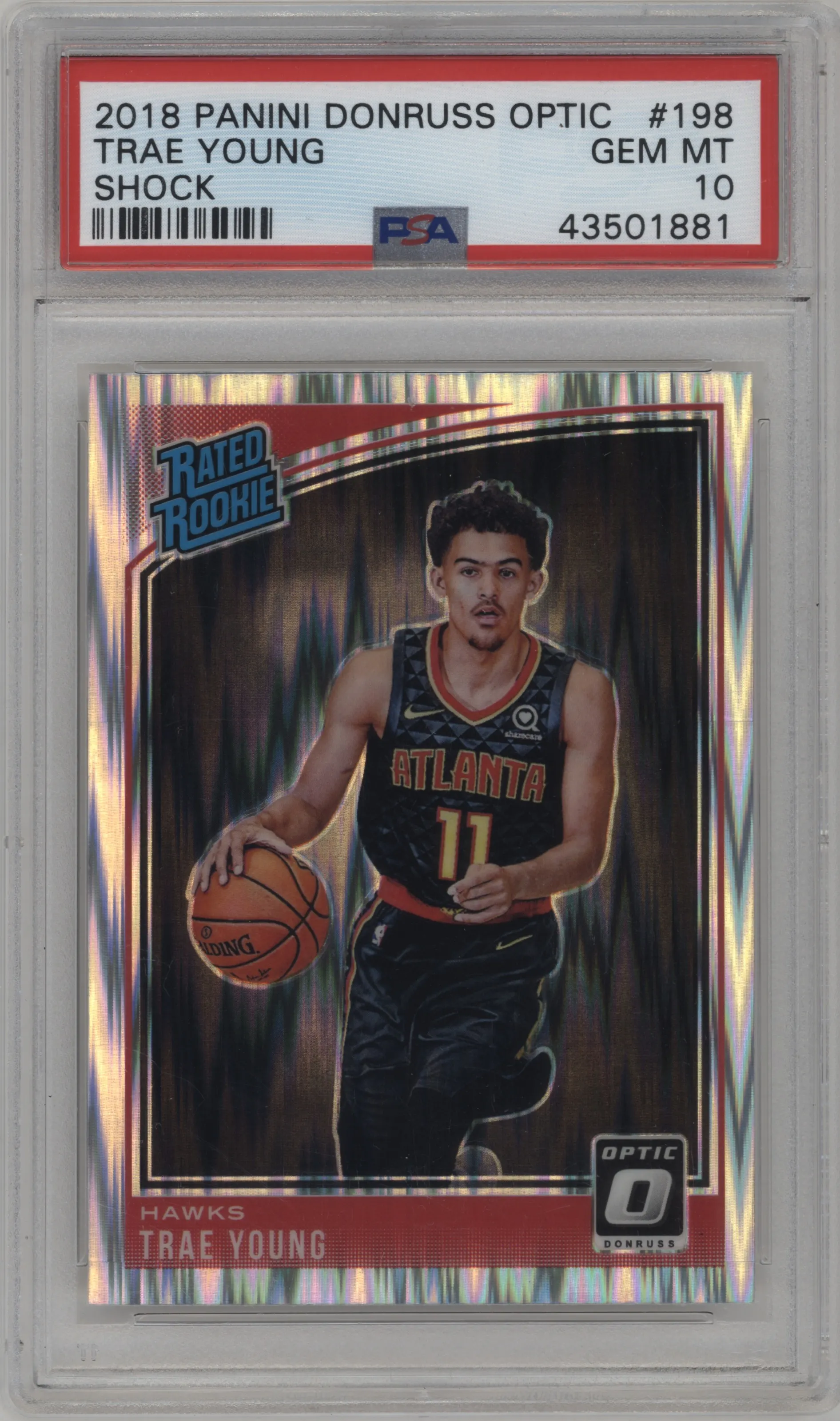 2018 Panini Donruss Optic Rated Rookie Trae Young Shock PSA 10