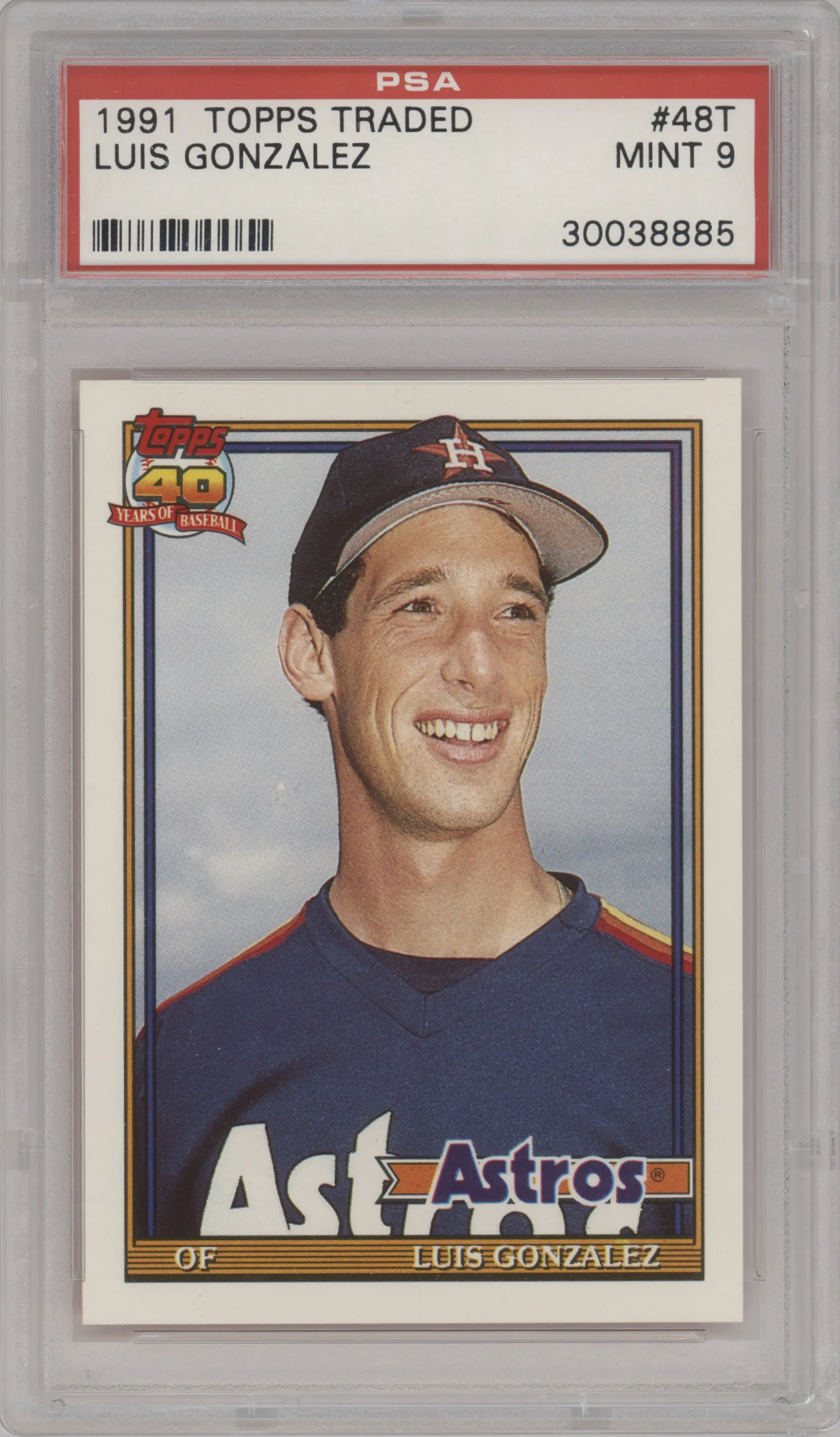 1991 Topps Traded Luis Gonzalez PSA 9