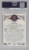 LeBron James from the 2004-05 Topps Chrome set featuring a Refractor parallel graded by PSA and given an overall grade of 9.