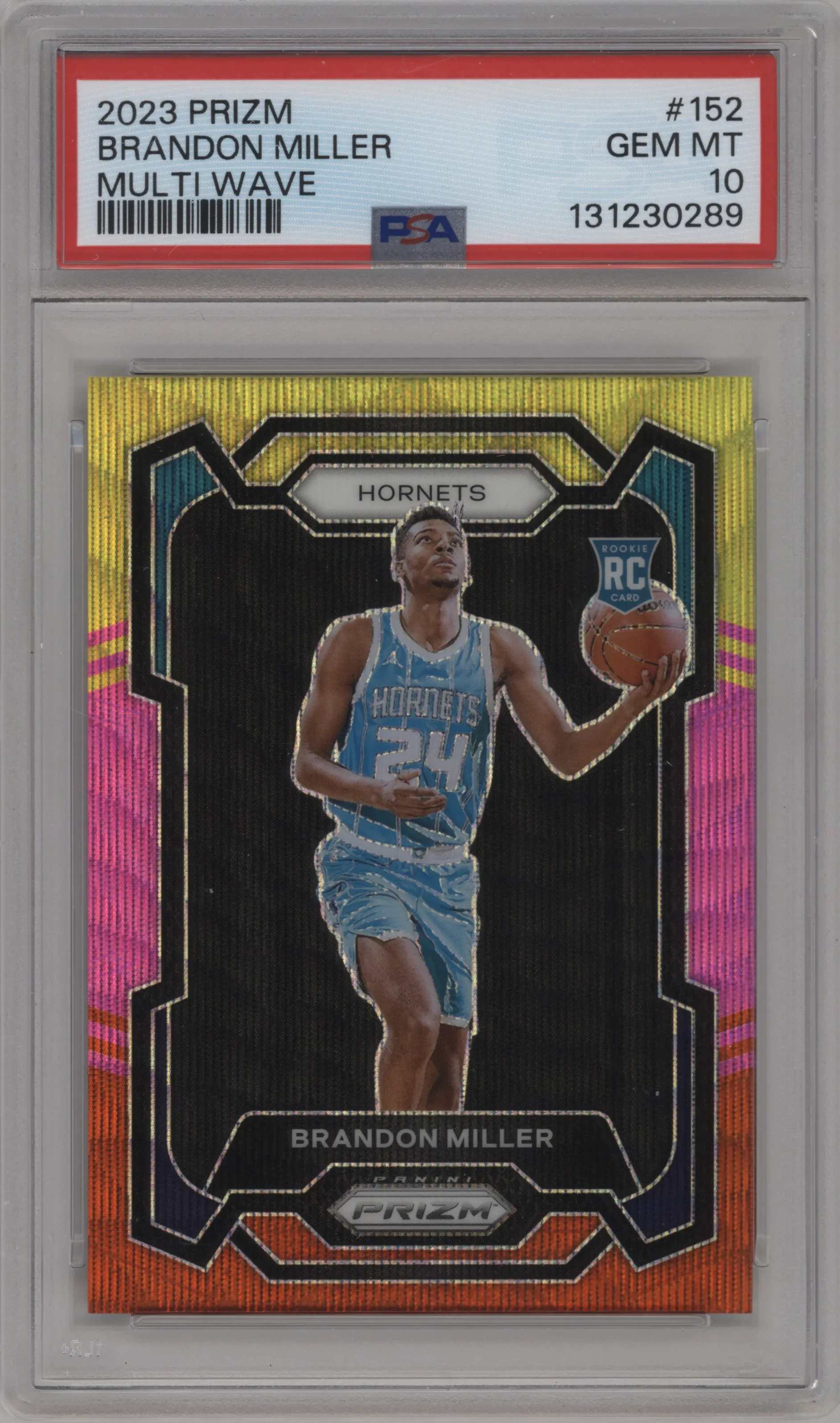 2023 Panini Prizm Brandon Miller Multi Wave #152 PSA 10