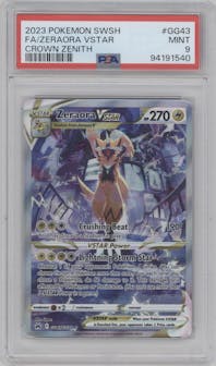 Zeraora VSTAR from the 2023 Pokemon SWSH set graded by PSA and given an overall grade of 9.