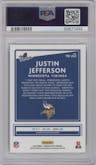Justin Jefferson from the 2020 Panini Donruss Optic set graded by PSA and given an overall grade of 10.