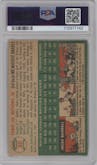 Ed Mathews from the 1954 Topps set graded by PSA and given an overall grade of 2.5.
