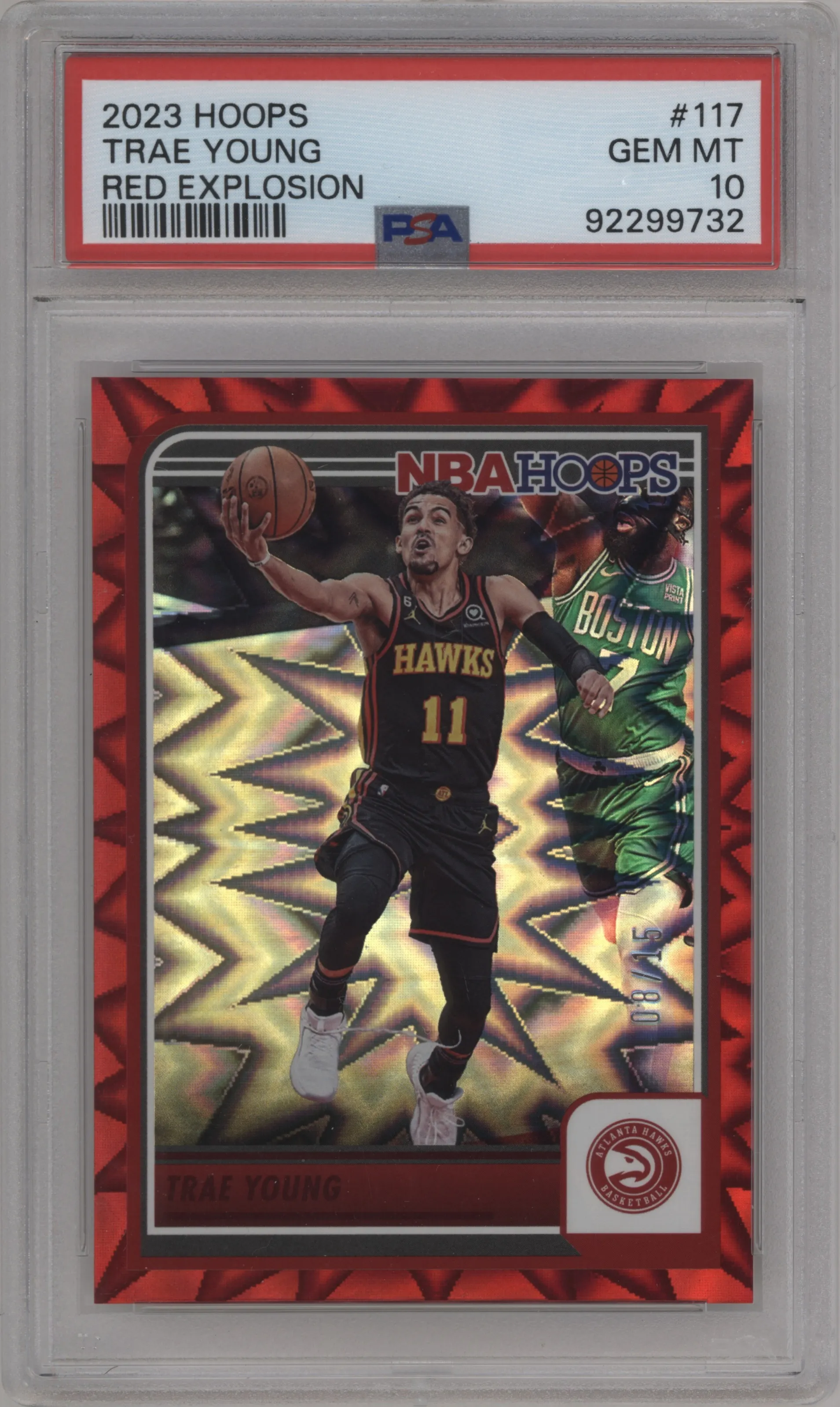 2023 Panini NBA Hoops Trae Young Red Explosion #117 PSA 10