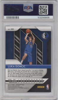 Luka Doncic from the 2018-19 Panini Prizm set graded by PSA and given an overall grade of 10.