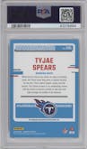 Tyjae Spears from the 2023 Panini Donruss set graded by PSA and given an overall grade of 10.