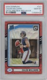 Caleb Williams from the 2024 Donruss set featuring a Red Wave parallel graded by PSA and given an overall grade of 10.