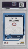 Caleb Williams from the 2024 Donruss set featuring a Red Wave parallel graded by PSA and given an overall grade of 10.