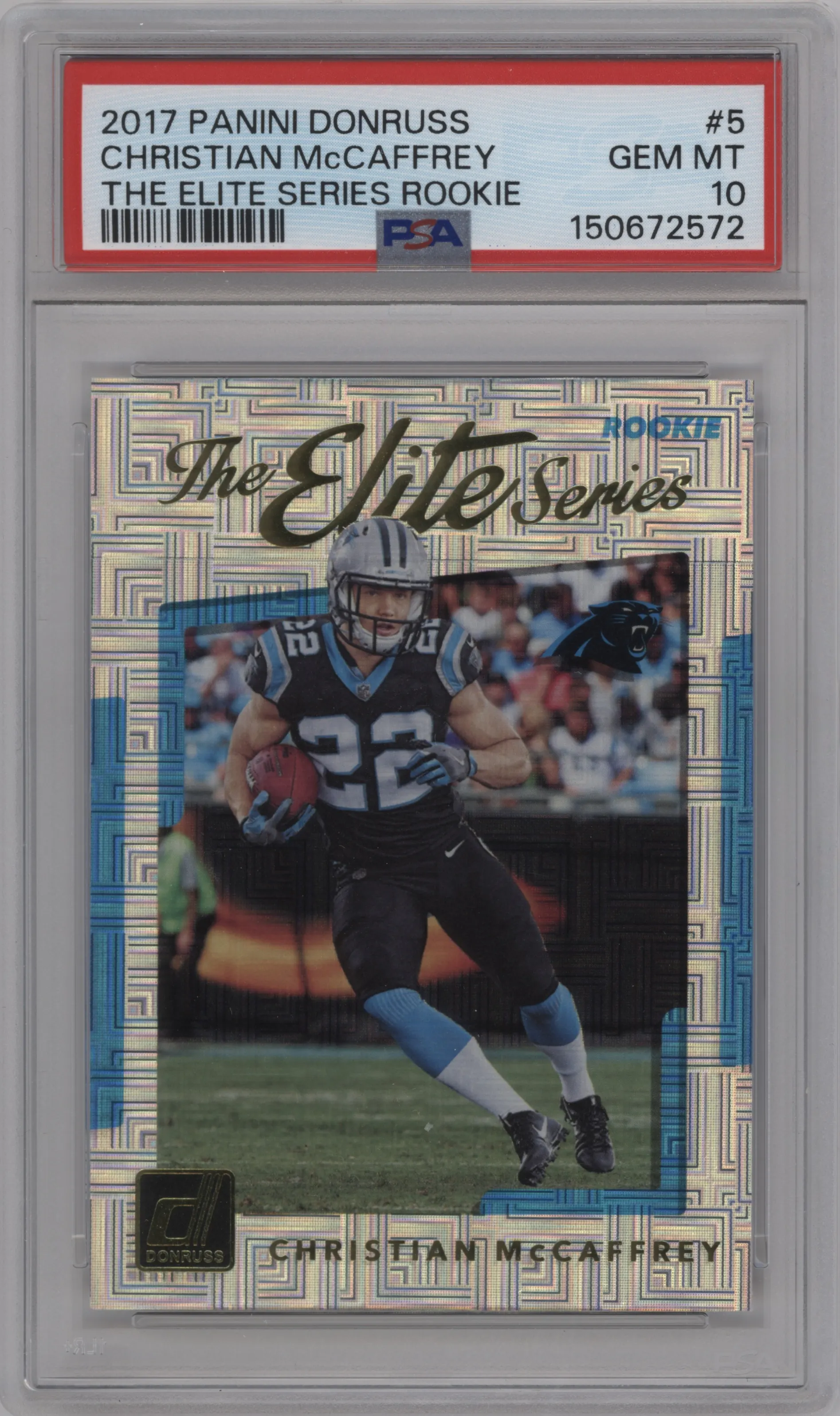 2017 Panini Donruss The Elite Series Rke. Christian McCaffrey #5 PSA 10