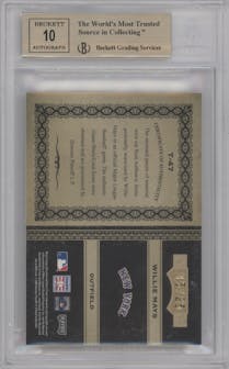 Willie Mays from the 2005 Playoff Prime Cuts set graded by Beckett and given an overall grade of 9.5.