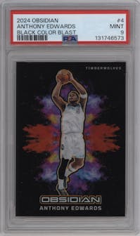 Anthony Edwards from the 2024-25 Panini Obsidian set graded by PSA and given an overall grade of 9.
