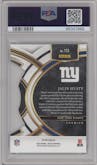 Jalin Hyatt from the 2023 Panini Select set featuring a Die-Cut Red/Blue parallel graded by PSA and given an overall grade of 10.