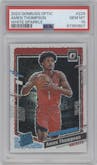 Amen Thompson from the 2023-24 Donruss Optic set featuring a White Sparkle parallel graded by PSA and given an overall grade of 10.
