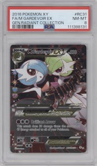 M Gardevoir EX from the 2016 Pokemon XY set graded by PSA and given an overall grade of 8.