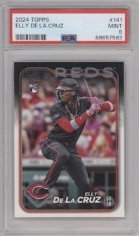 Elly De La Cruz from the 2024 Topps  set graded by PSA and given an overall grade of 9.