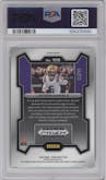 Jayden Daniels from the 2024 Panini Prizm Draft Picks set featuring a Blue Ice parallel graded by PSA and given an overall grade of 9.