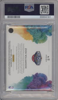 Zion Williamson from the 2020-21 Panini Spectra set graded by PSA and given an overall grade of 10.