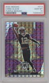 Chris Olave from the 2022 Panini Mosaic set featuring a Purple Mosaic parallel graded by PSA and given an overall grade of 10.
