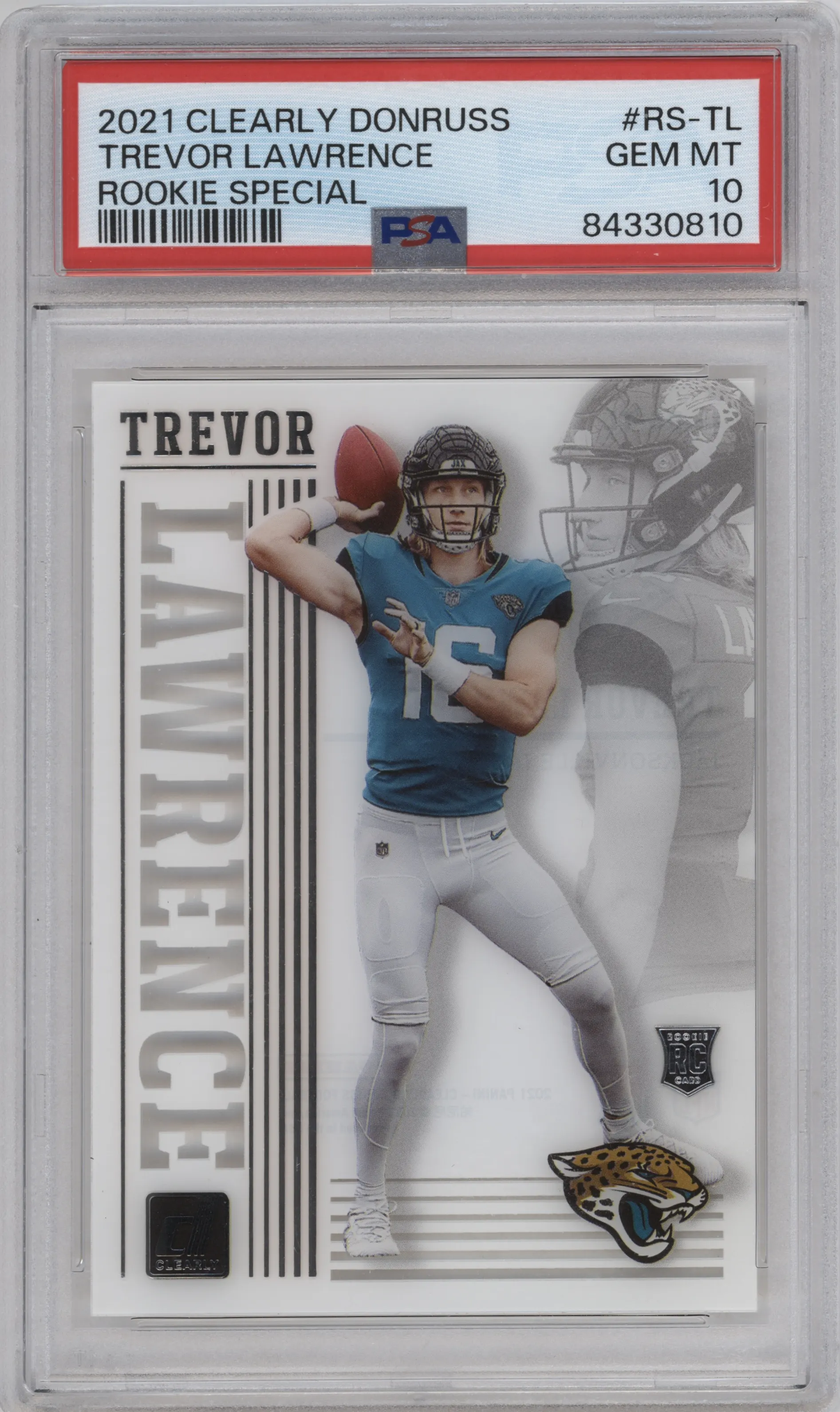 2021 Panini Clearly Donruss Rookie Special Trevor Lawrence #RS-TL PSA 10