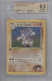 Brock's Rhydon from the 2000 Pokemon GH set graded by Beckett and given an overall grade of 9.5.