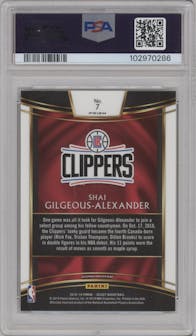 Shai Gilgeous-Alexander from the 2018-19 Panini Select  set featuring a Tri-Color parallel graded by PSA and given an overall grade of 9.