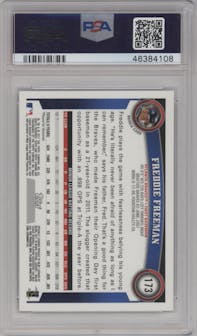 Freddie Freeman from the 2011 Topps Chrome set graded by PSA and given an overall grade of 9.