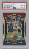 Jordan Love from the 2020 Panini Select set featuring a Tri-Color parallel graded by PSA and given an overall grade of 10.