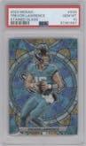 Trevor Lawrence from the 2023 Panini Mosaic set graded by PSA and given an overall grade of 10.