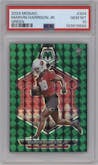 Marvin Harrison Jr. from the 2024 Panini Mosaic set featuring a Green Mosaic parallel graded by PSA and given an overall grade of 10.