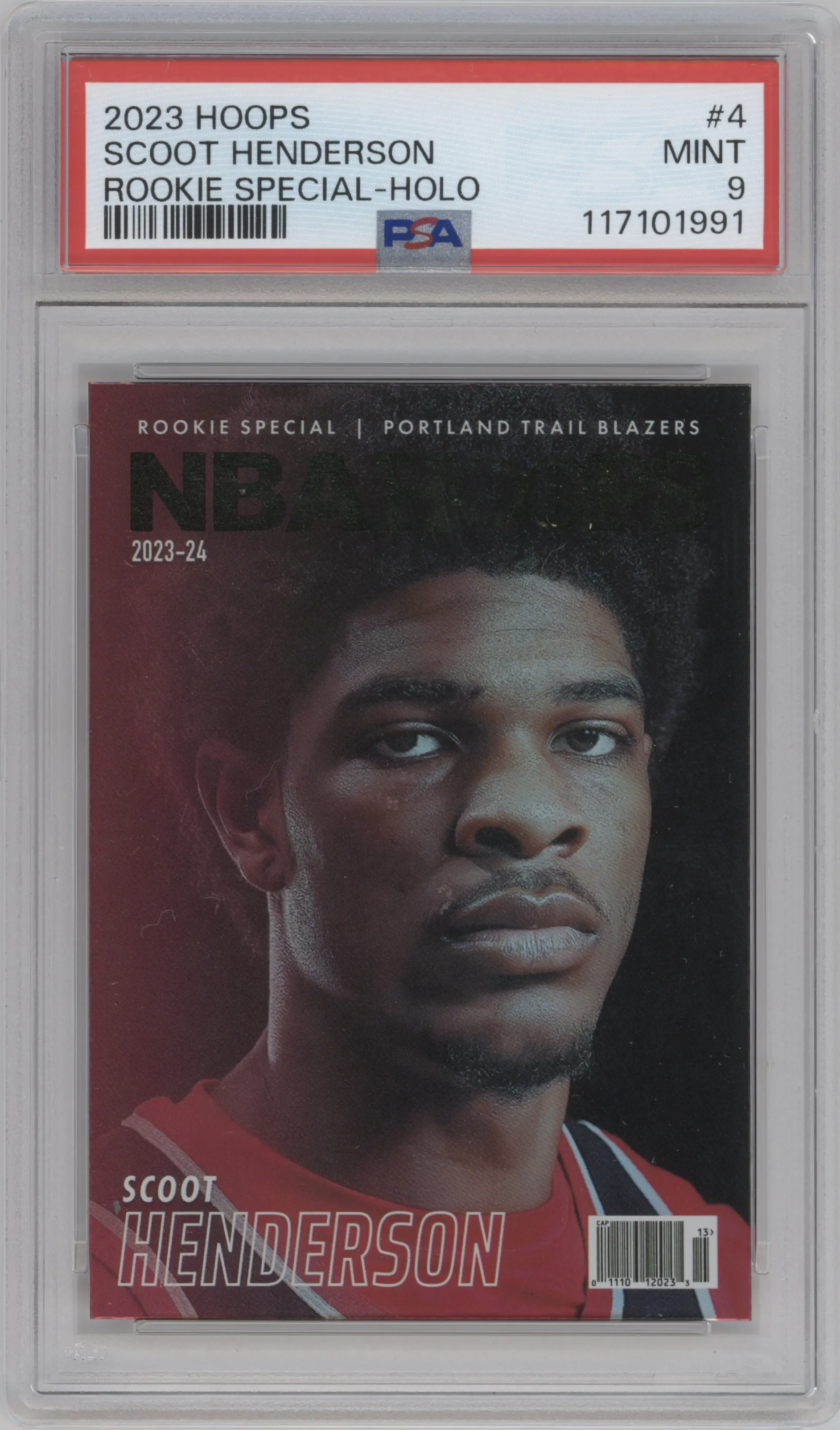 2023 Panini NBA Hoops Rke.Special Scoot Henderson Holo #4 PSA 9