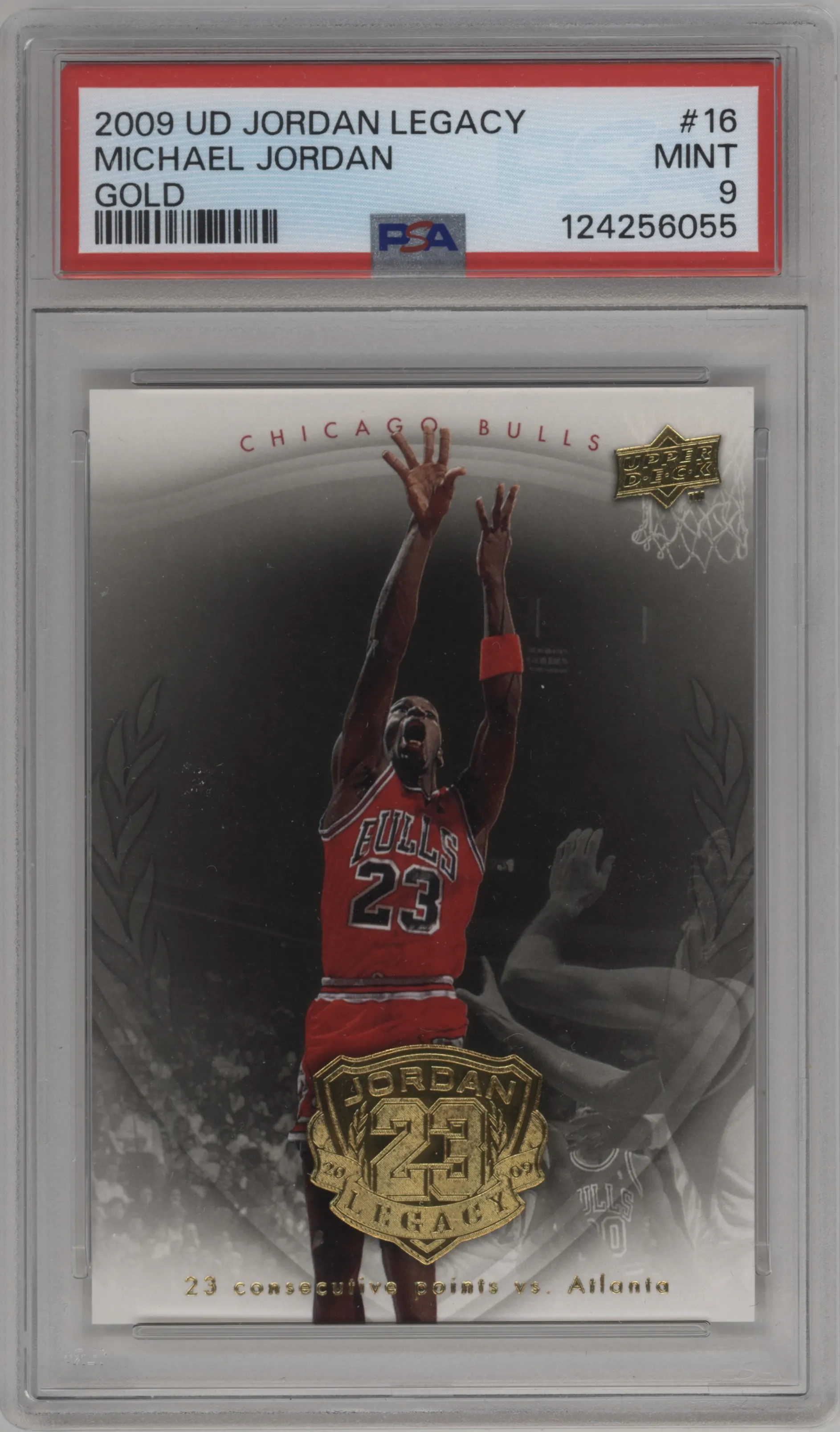 2009 Upper Deck Michael Jordan Legacy Collection Hall of Fame Edition Michael Jordan Gold #16 PSA 9