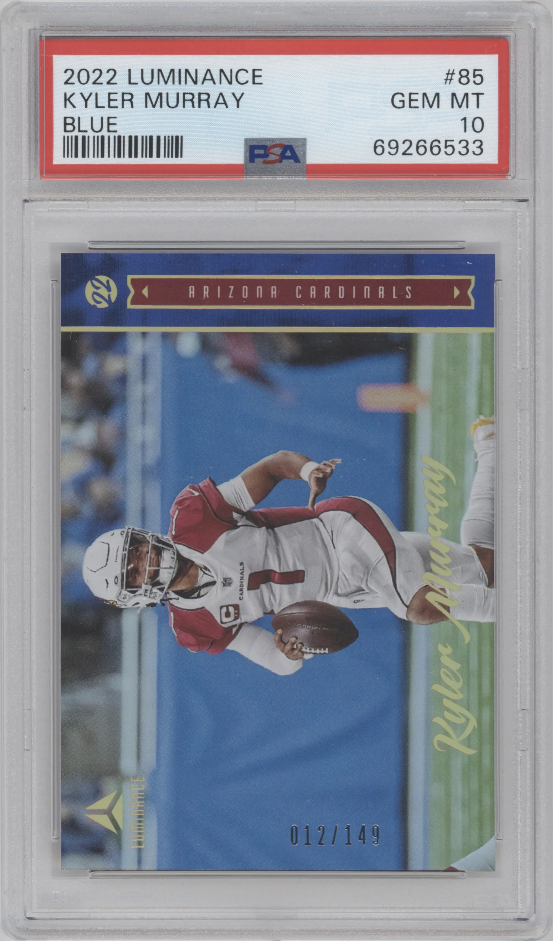 2022 Panini Luminance Kyler Murray Blue PSA 10
