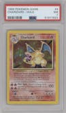 Charizard from the 1999 Pokemon set graded by PSA and given an overall grade of 7.