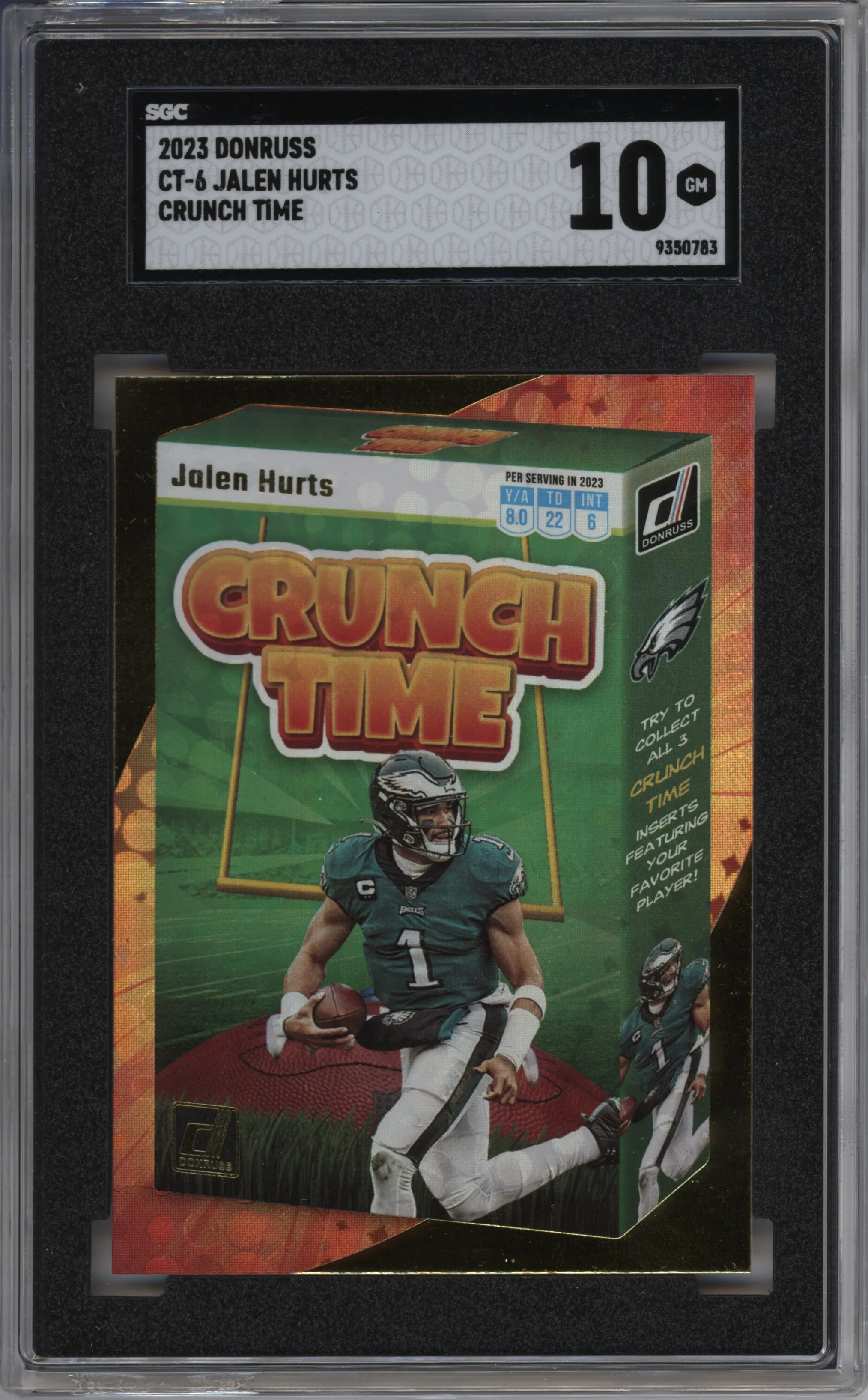 2023 Panini Donruss Crunch Time Jalen Hurts SGC 10