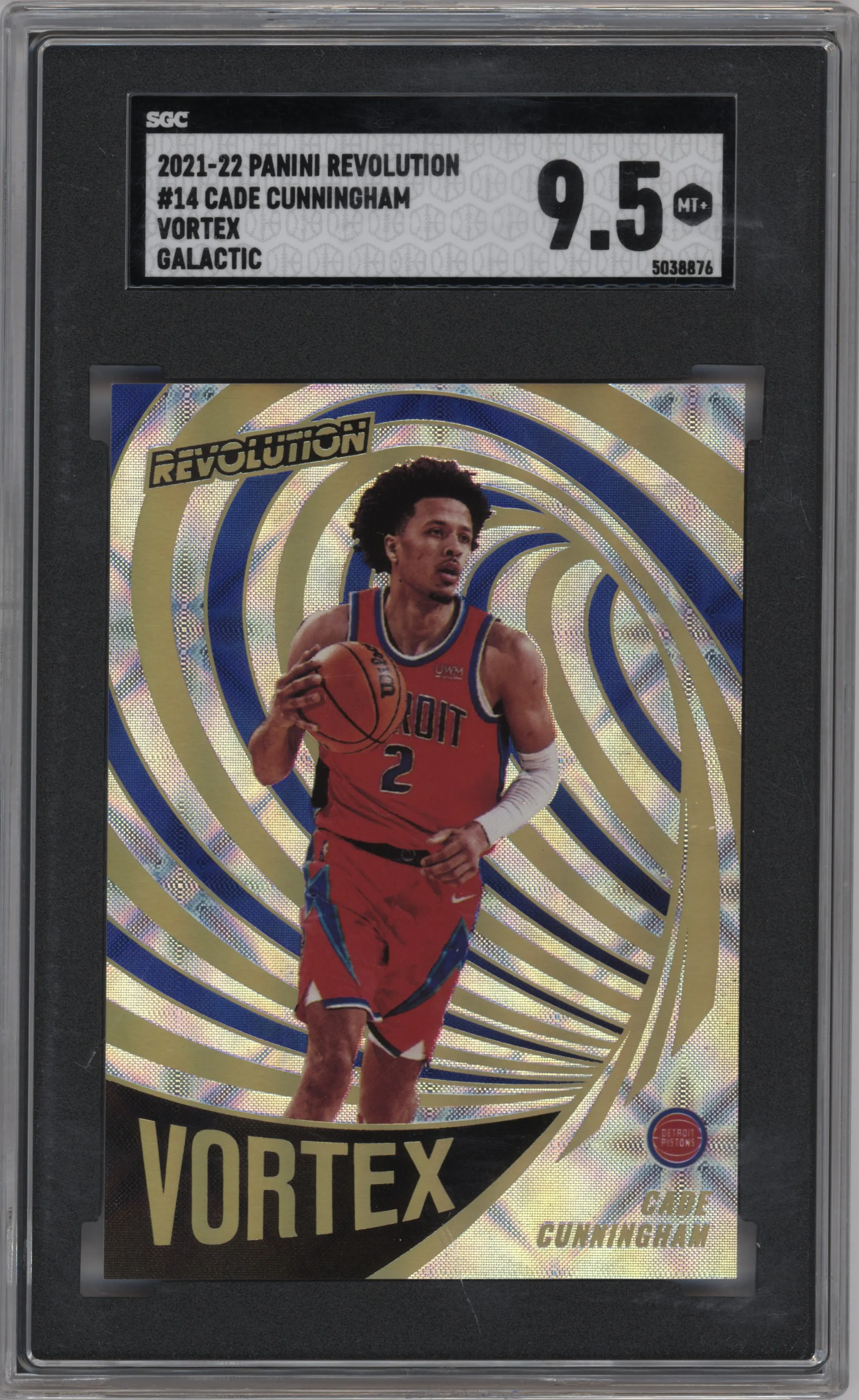 2021 Panini Revolution Vortex Cade Cunningham Galactic SGC 9.5