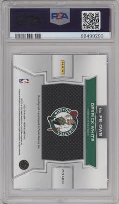 Derrick White from the 2023-24 Panini Prizm set graded by PSA and given an overall grade of 10.