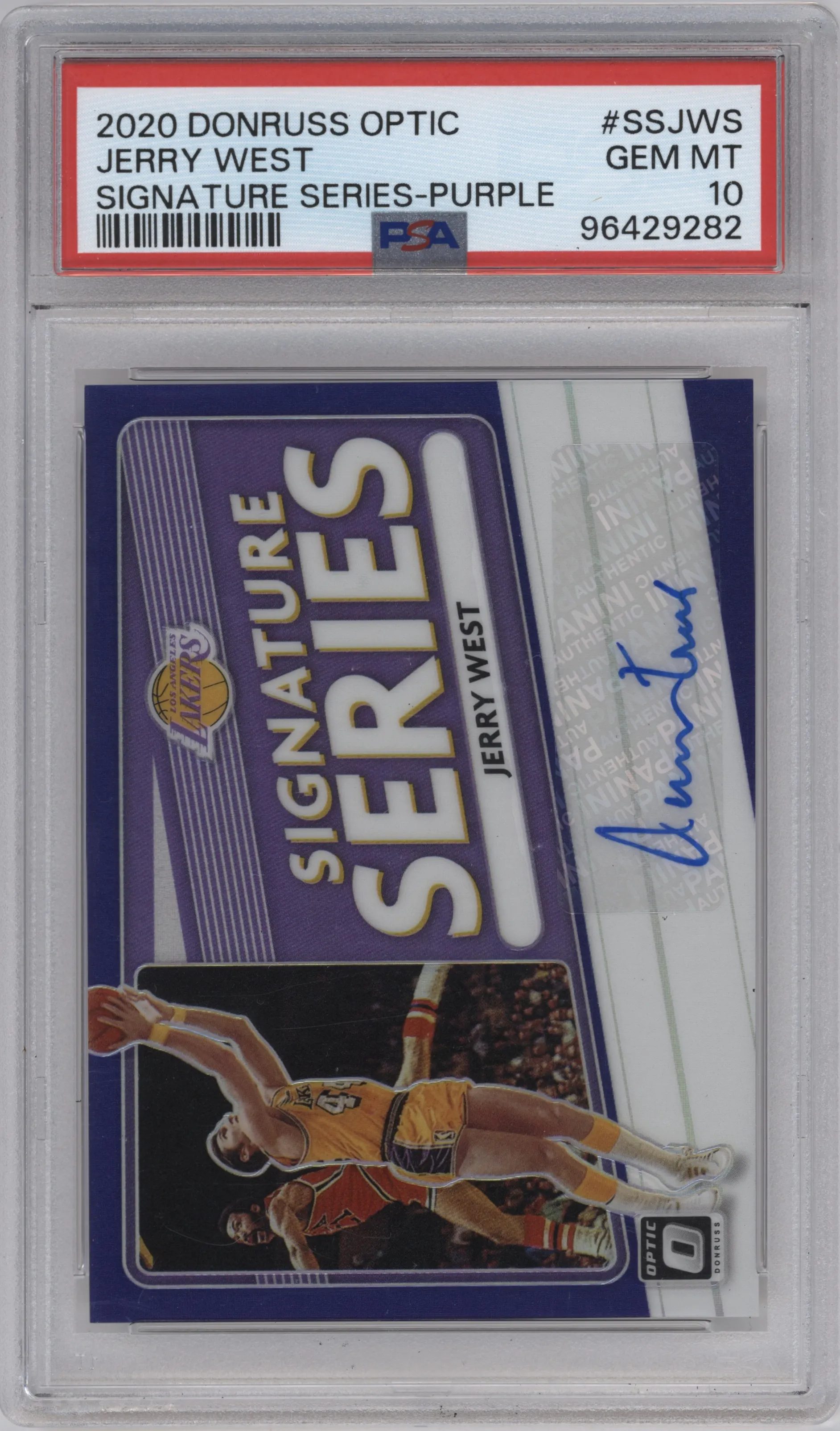 2020 Panini Donruss Optic Sig.Series Jerry West Purple PSA 10