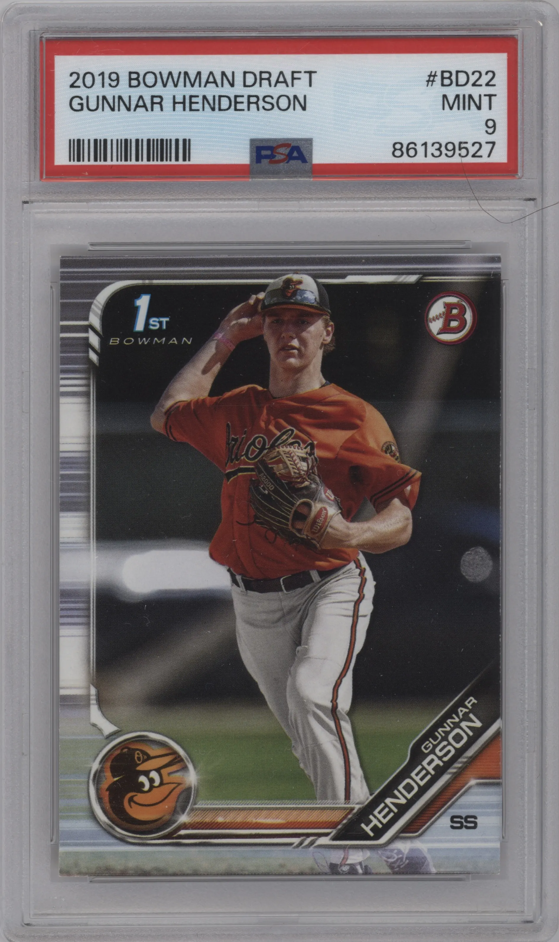 2019 Bowman Draft Gunnar Henderson PSA 9